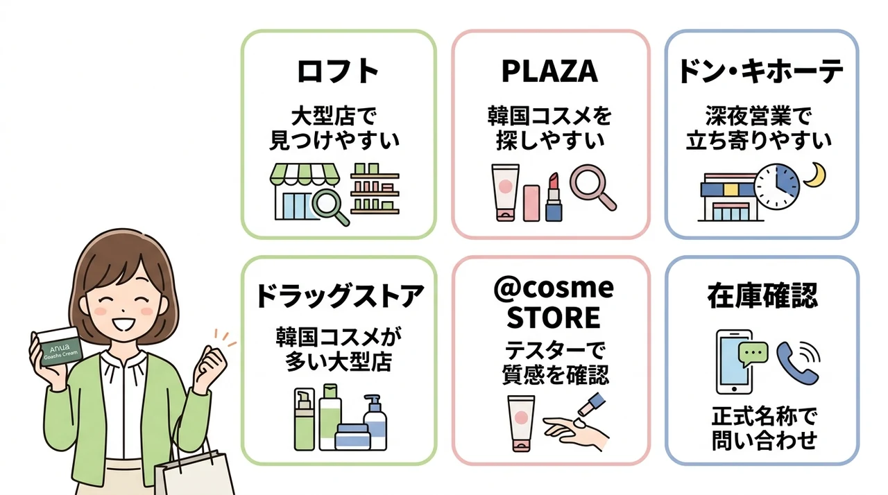 アヌア カッサクリームの売ってる場所と店舗状況